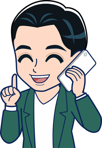 笑顔で人差し指を立てる先生