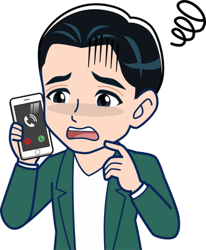 困った顔で考え込む先生