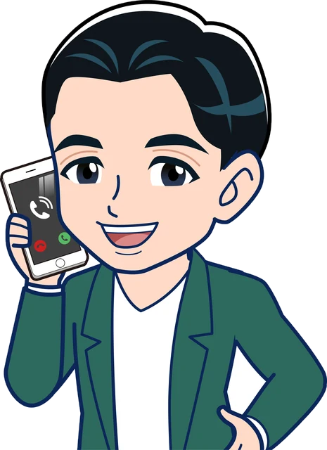電話で相談する若手の先生